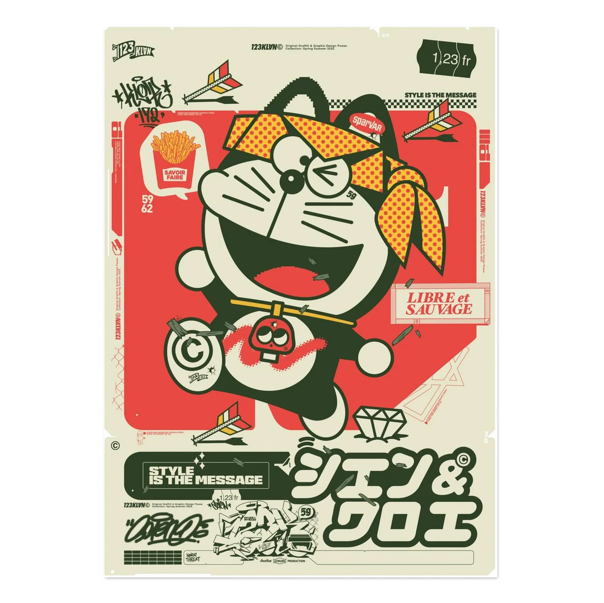123Klan / Doreamon tribute print
