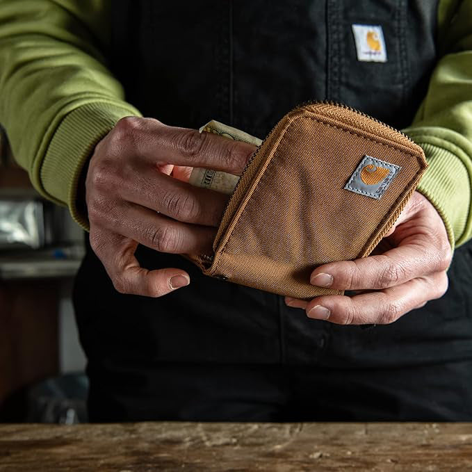 Carhartt / Brown Nylon Duck Zip Up Wallet