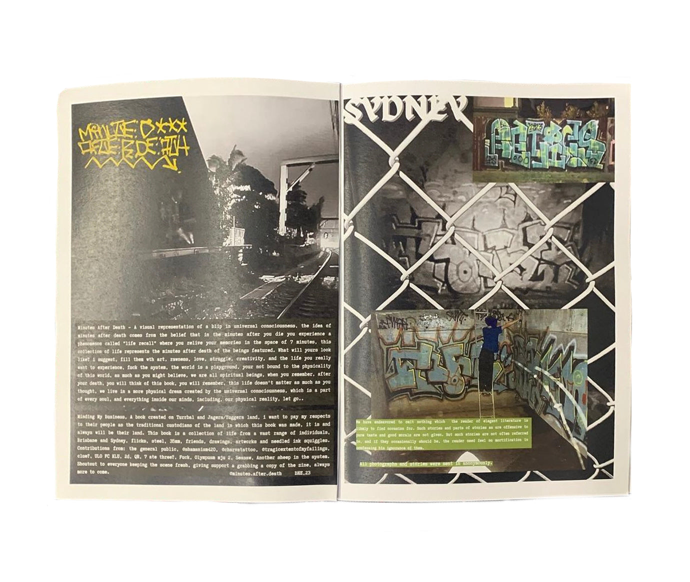 Minutes After Death / Minding My Business A5 Zine