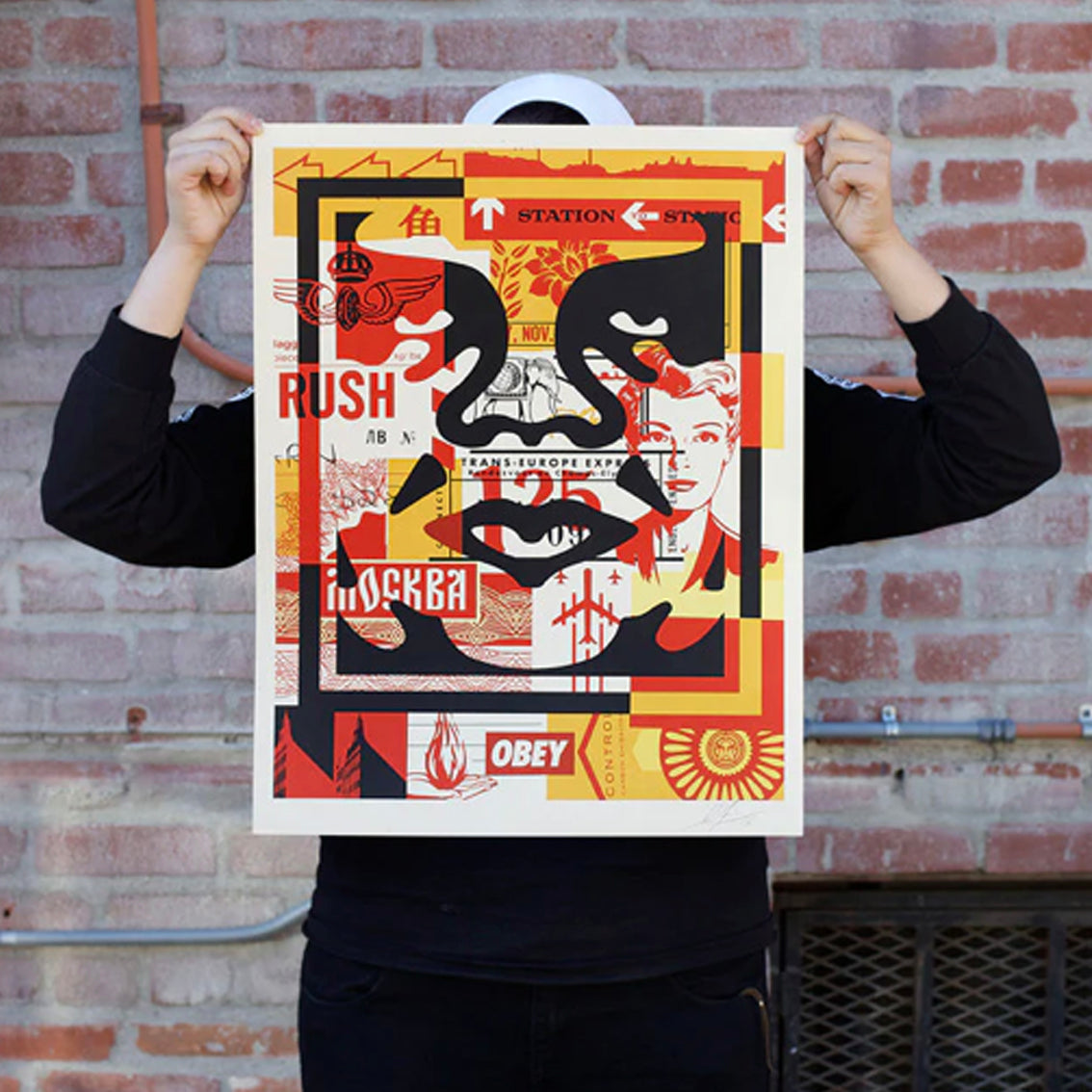 Obey / 3-Face Collage Signed Offset Lithograph print set