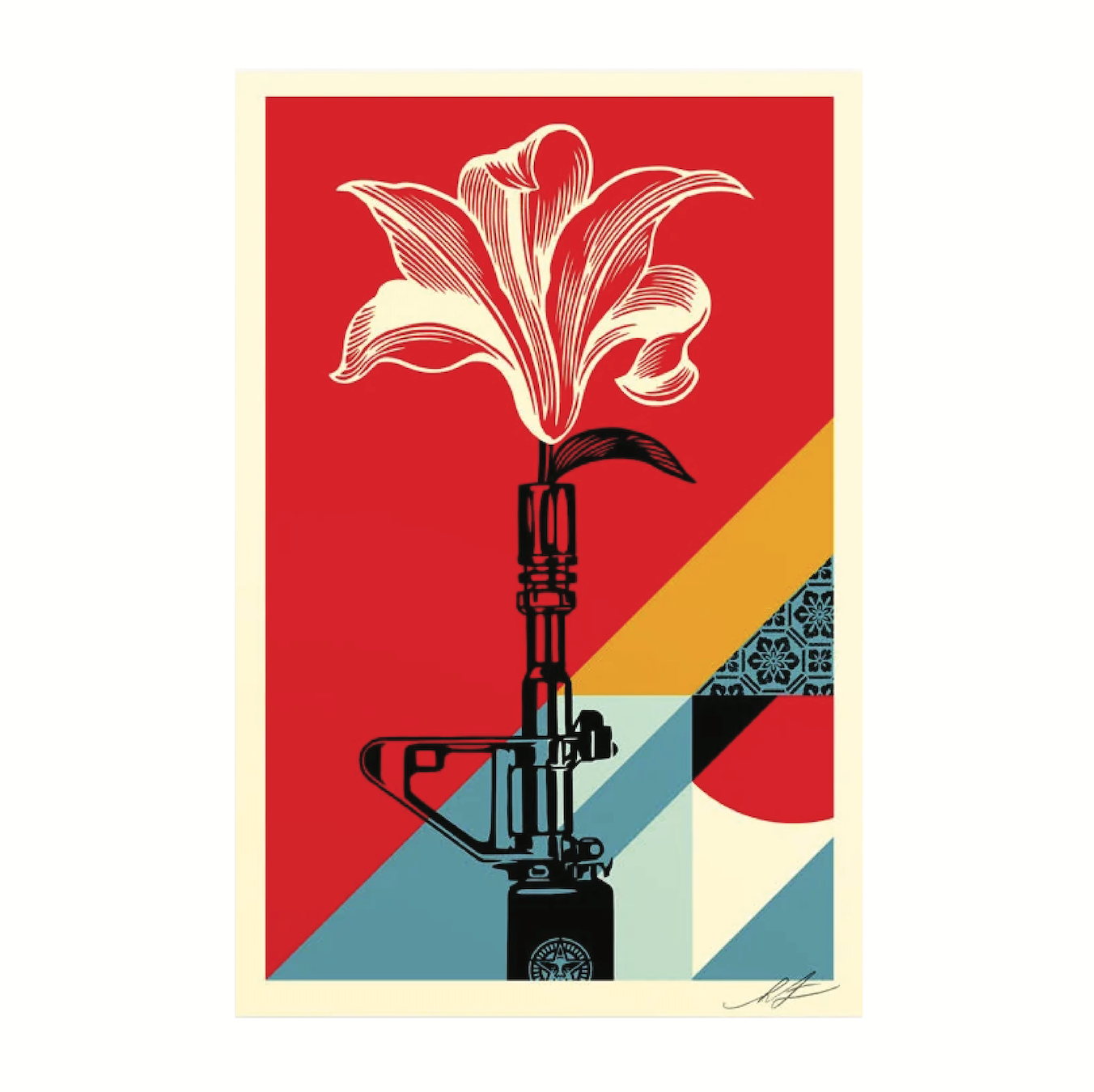 Obey / AR-15 Lily Offset Lithograph print