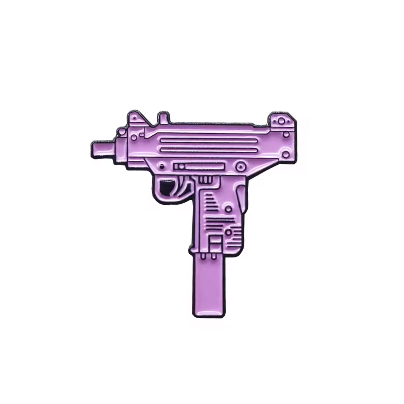 Pink Oozie Machine Gun Enamel Pin