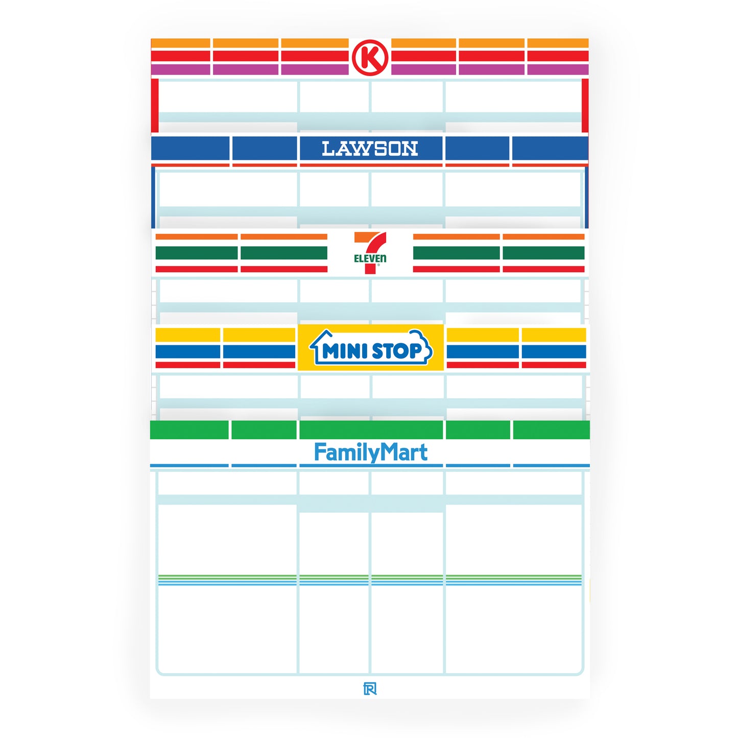 Raw Inc / Japanese Convenience Store pack - Blank Egg Shell Mixed Magnum size 50 sticker pack