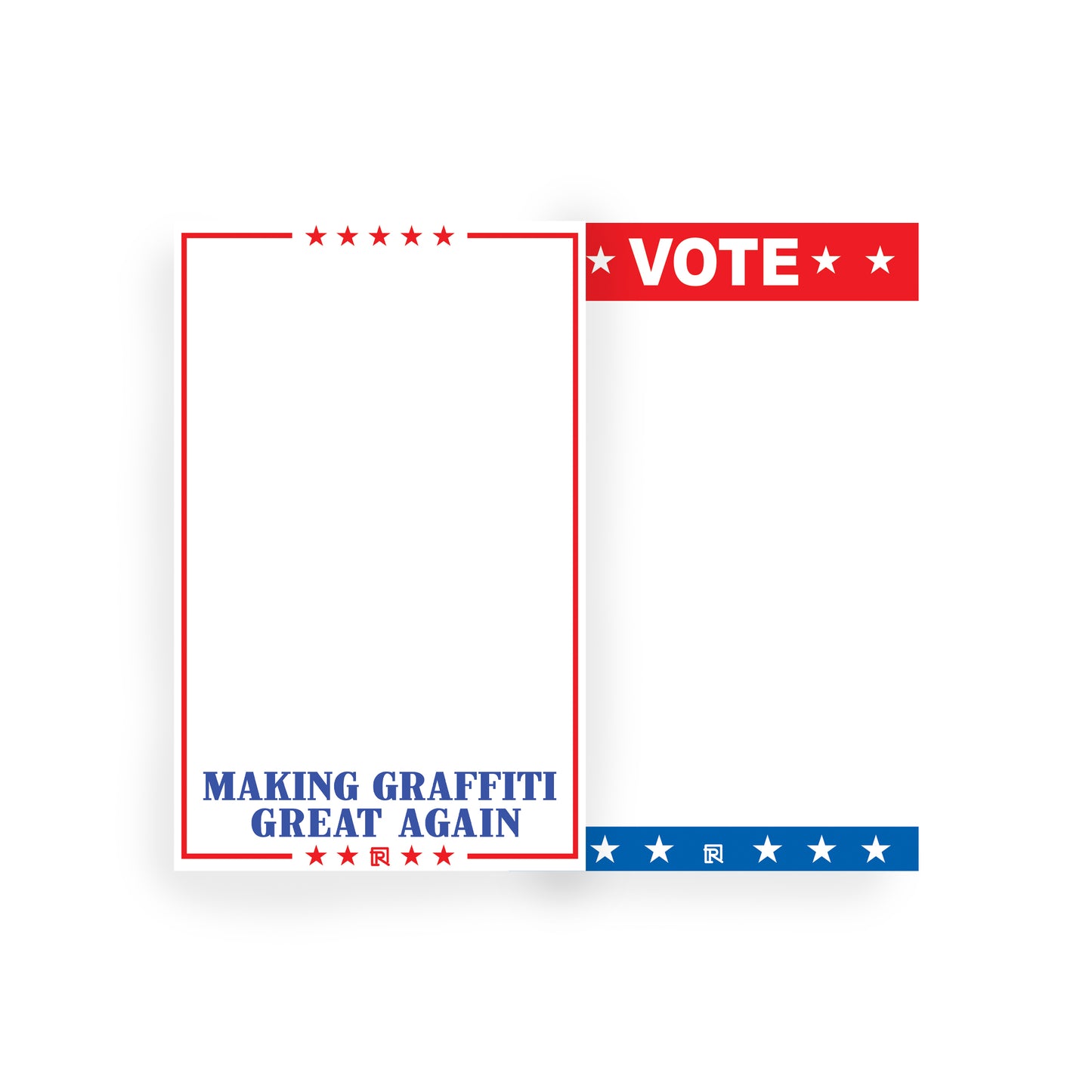 Raw Inc / Political - Blank Egg shell Split Magnum size 50 sticker pack