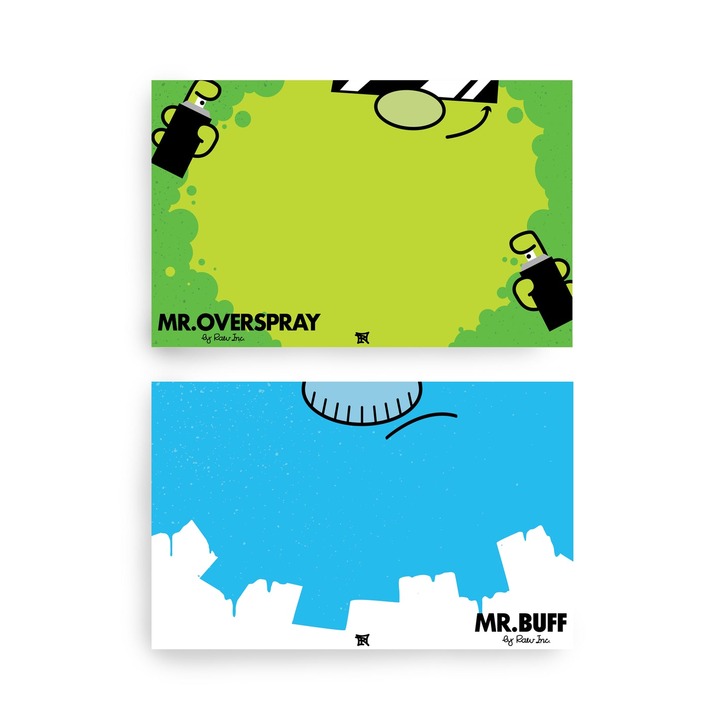 Raw Inc / Mr.Menace Series - Blank Egg shell Split Magnum size 50 sticker pack