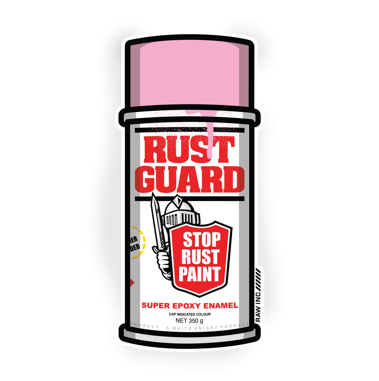 Raw Inc / Classic Rust Guard can sticker