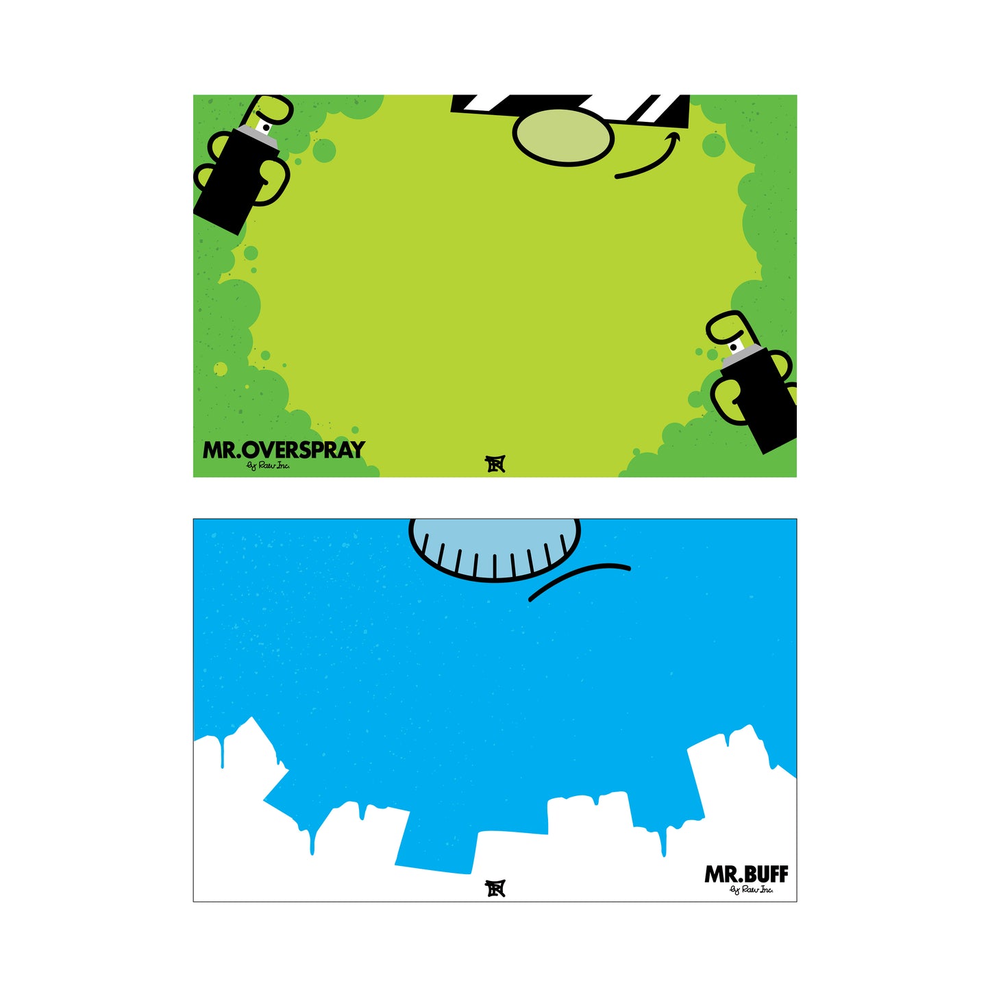 Raw Inc / Mr.Menace Series - Egg Shell Blank 50 Split sticker pack
