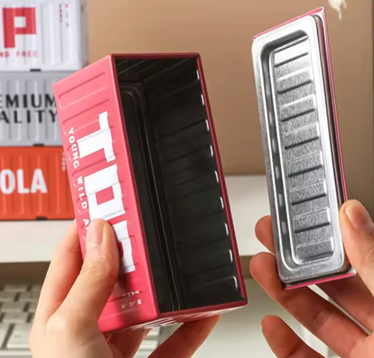 Freight / MOL Green Mini Tin Shipping Storage container