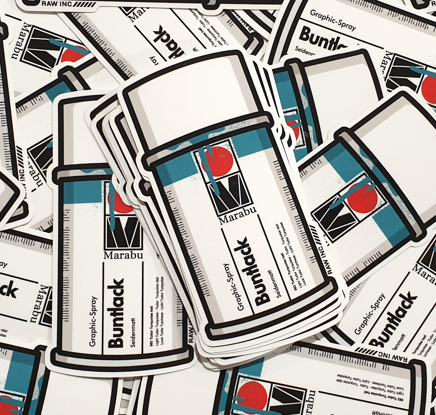 Raw Inc / Classic Buntlack can sticker