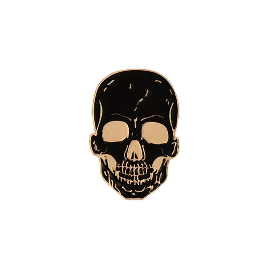 Gold Skull Enamel Pin