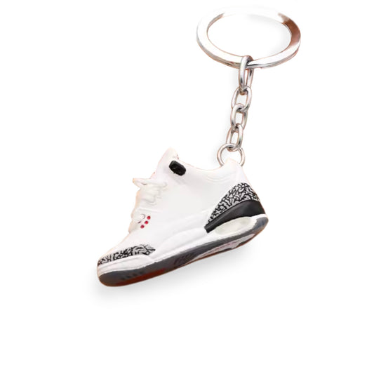 Jordan 3 Wht/Elephant Keyring
