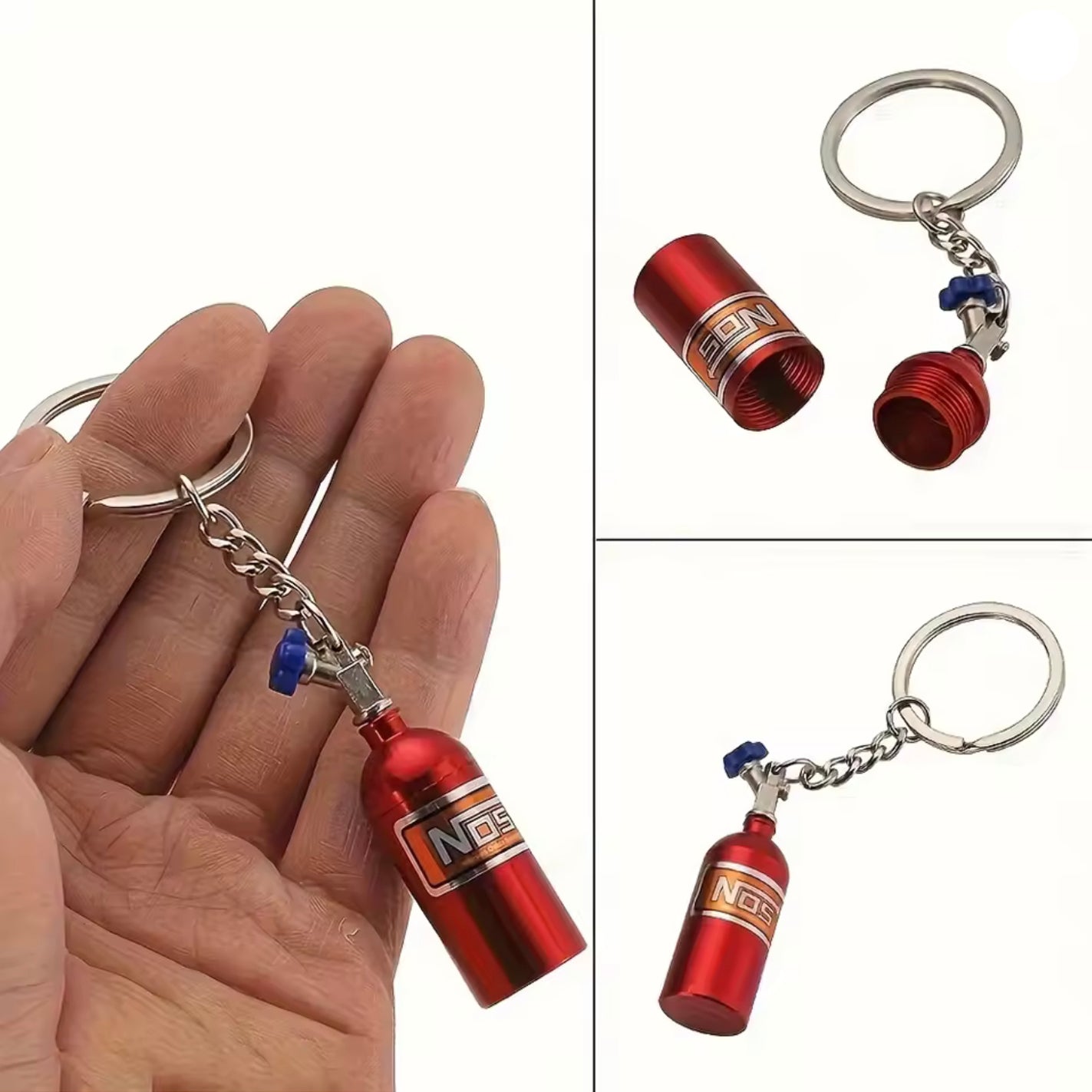 Nos Bottle Pill Storage Case Keyring