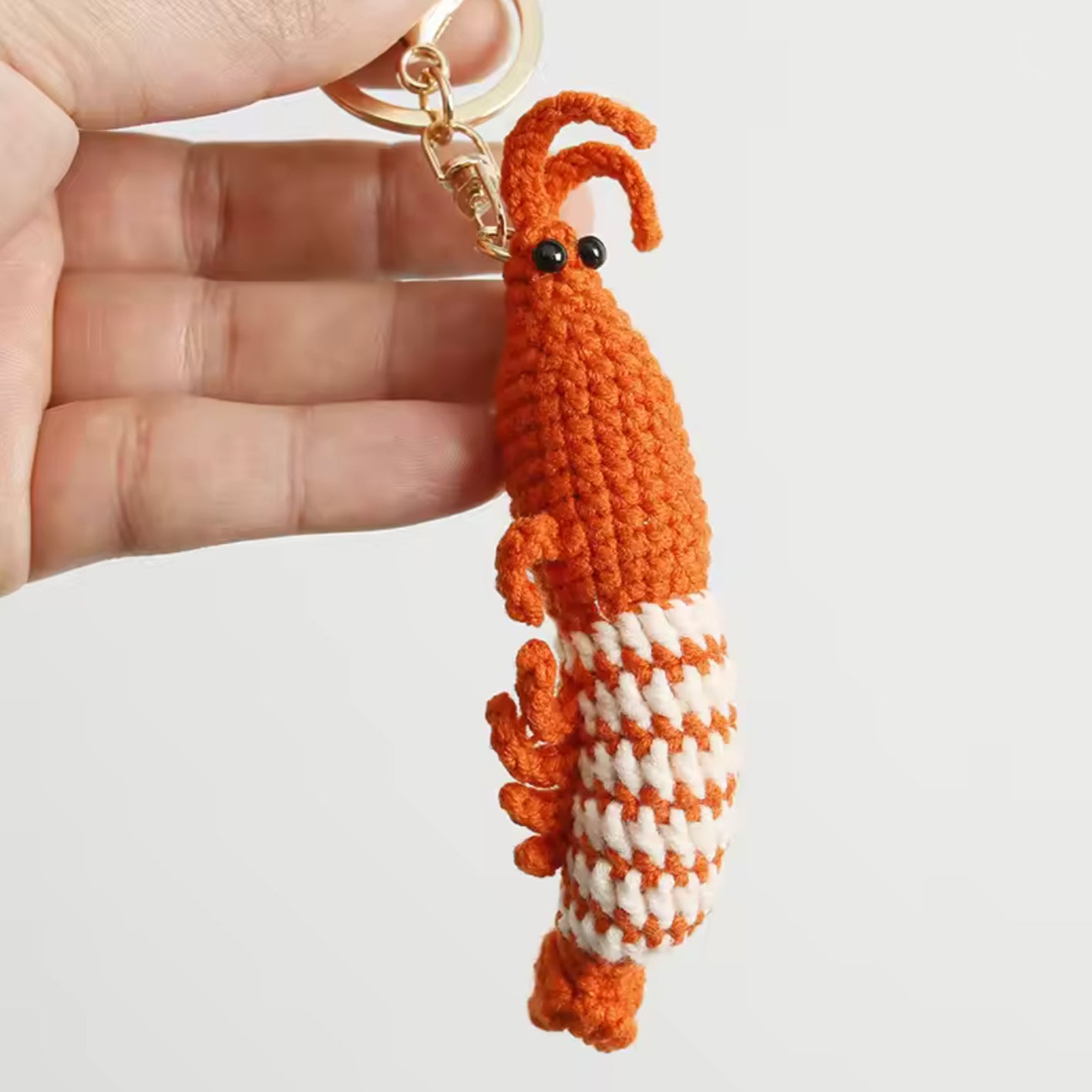 Prawn Knitted Keyring