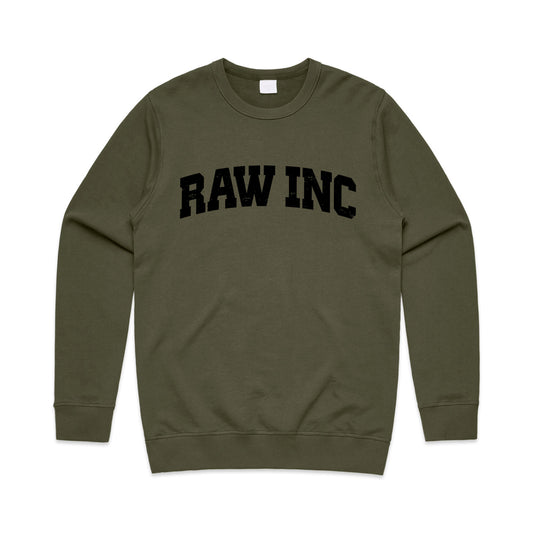 Raw Inc / College Army Green Crew Jumper
