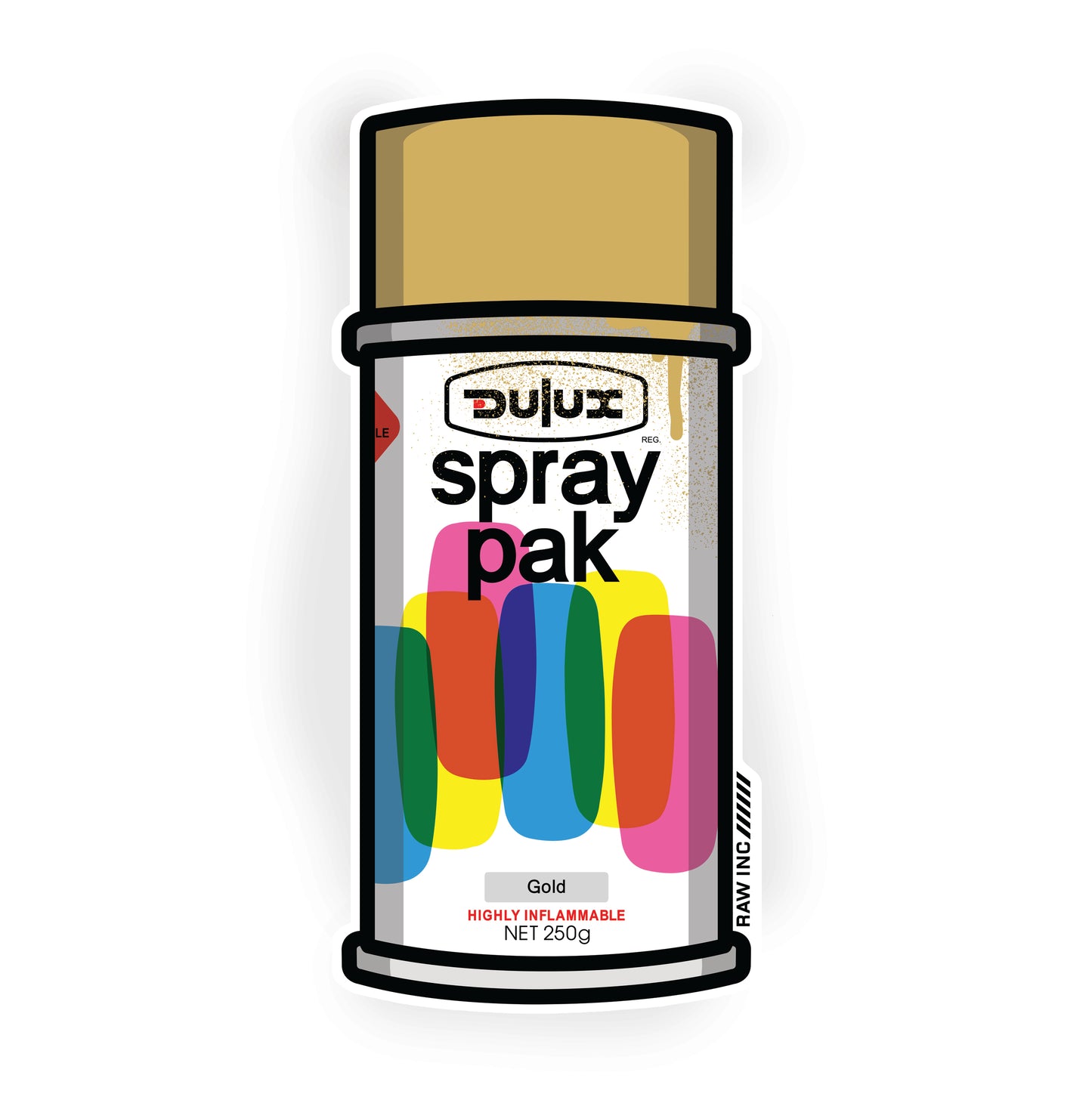 Raw Inc / Classic Dulux Spray Pak can sticker