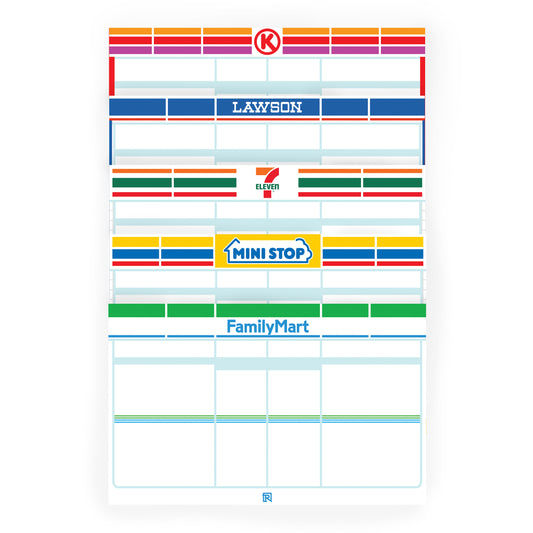 Raw Inc / Japanese Convenience Store pack - Blank Egg Shell Mixed Magnum size 50 sticker pack