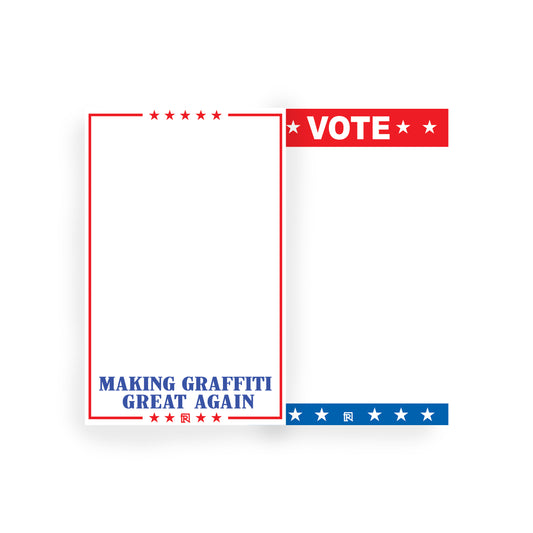 Raw Inc / Political - Blank Egg shell Split Magnum size 50 sticker pack