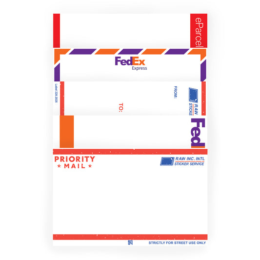 Raw Inc / Postal - Blank Egg shell Split Magnum size 50 sticker pack