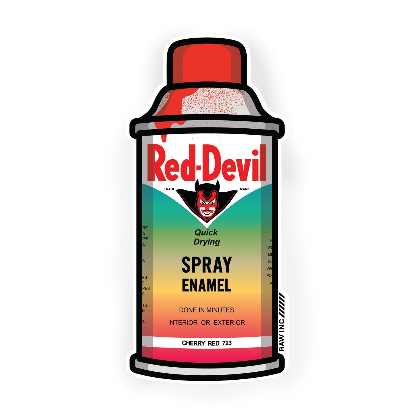Raw Inc / Classic Red-Devil can sticker
