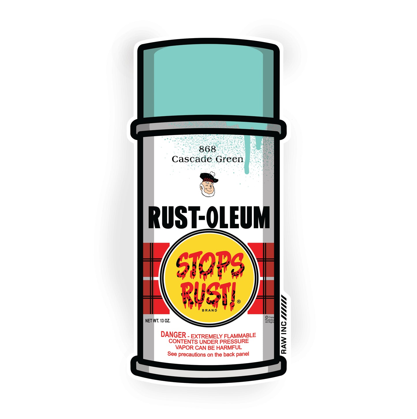 Raw Inc / Classic Rust-oleum can sticker