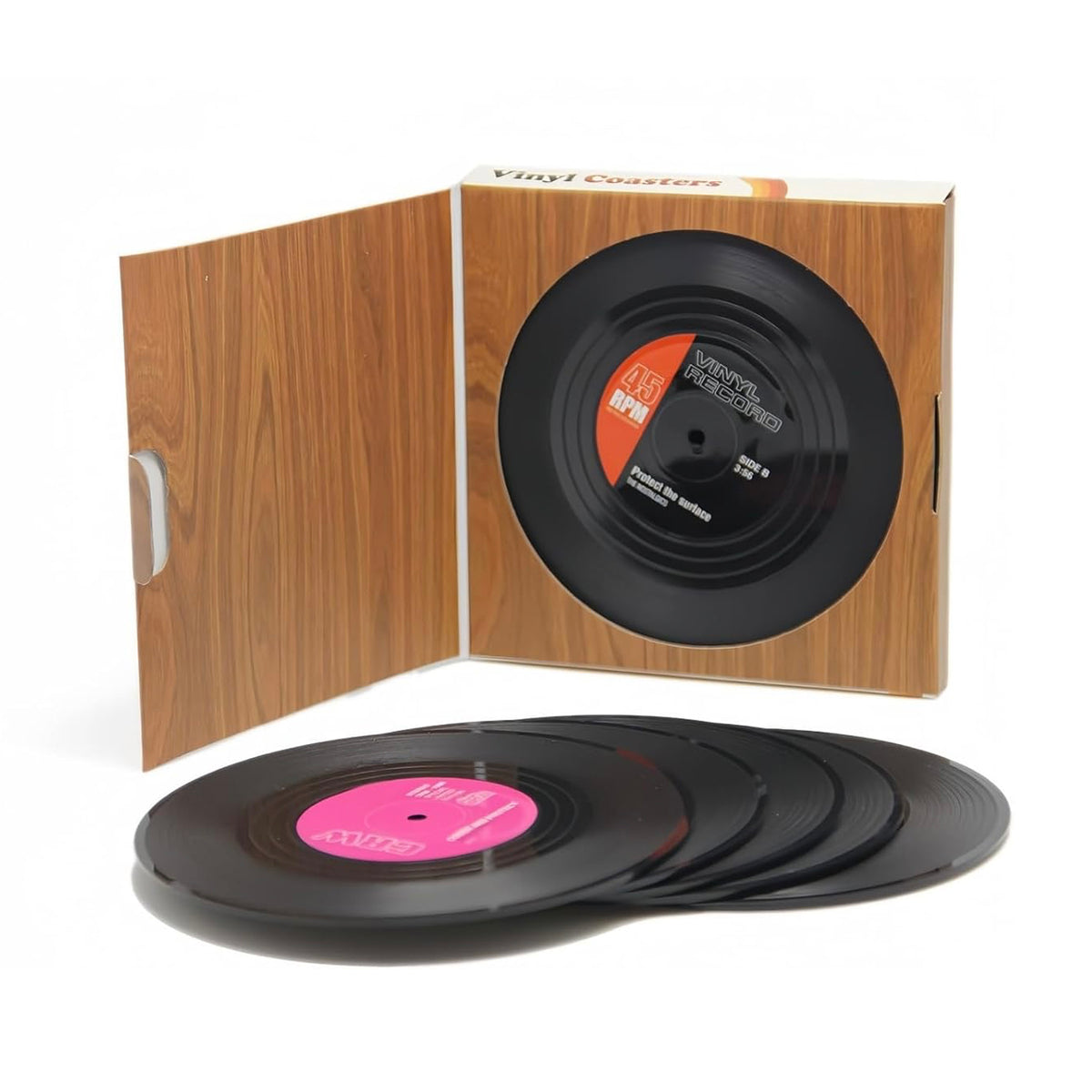6 Pcs Record Drink Coasters