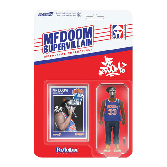 Super7 / 3.75" MF Doom - Metalface NYC & Trading Card ReAction Figure