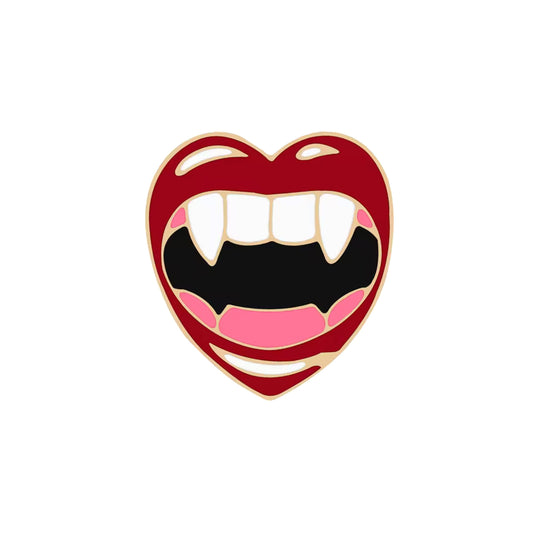 Vampire Heart Lips Enamel Pin