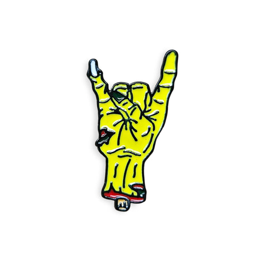 Zombie Hand Horns Enamel Pin
