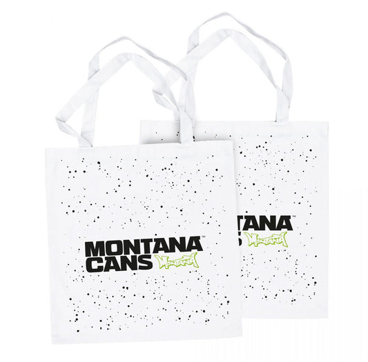 Montana Cans / Logo & Stars white tote bag